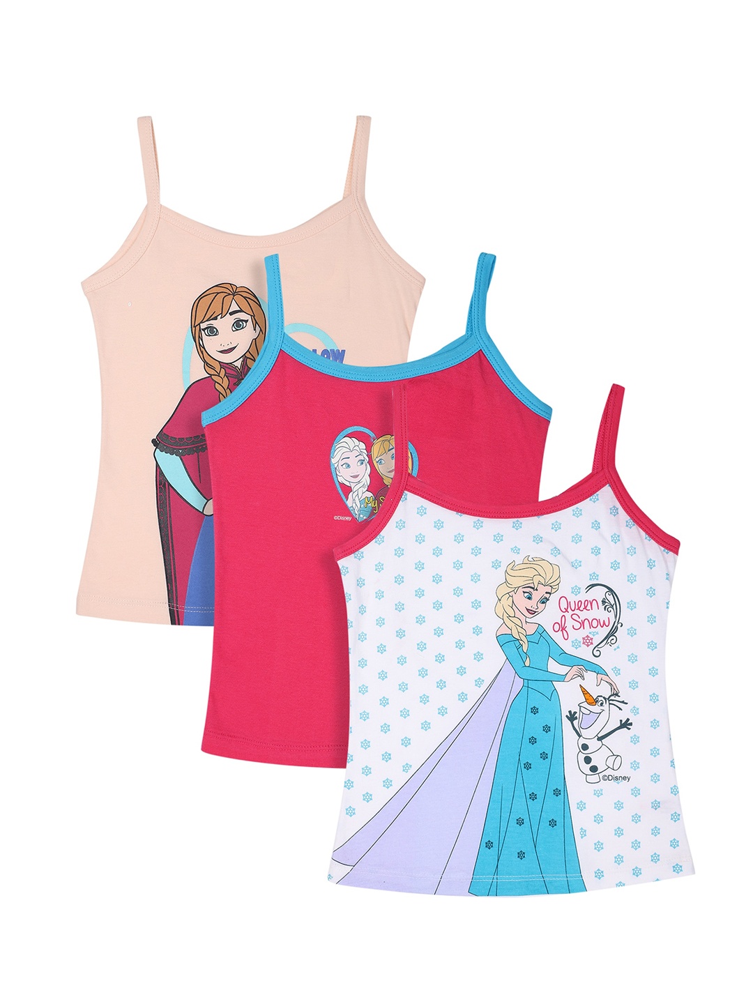 

Bodycare Kids Girls Pack Of 3 Assorted Frozen Print Cotton Innerwear Vests