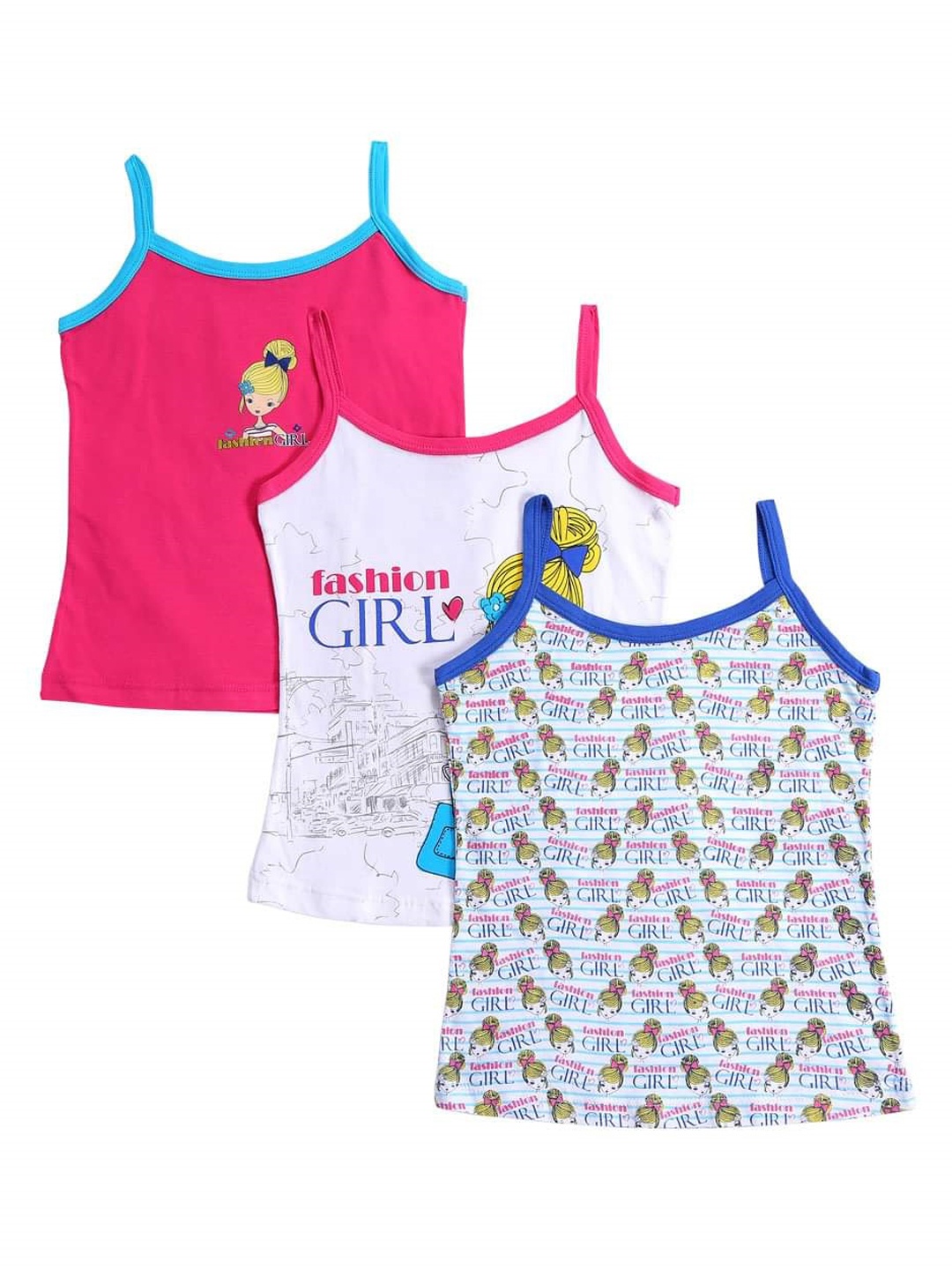 

Bodycare Kids Girls Pack Of 3 Assorted Cotton Innerwear Vests