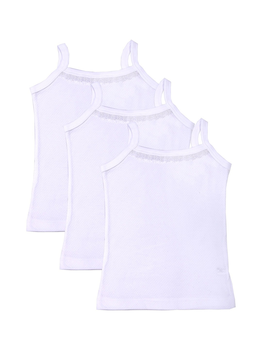 

Bodycare Kids Girls Pack of 3 Solid Cotton Innerwear Vests, White