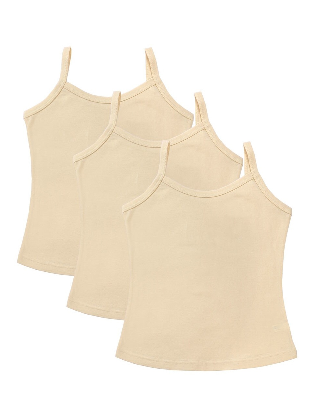 

Bodycare Kids Girls Pack Of 3 Solid Cotton Innerwear Vests, Off white