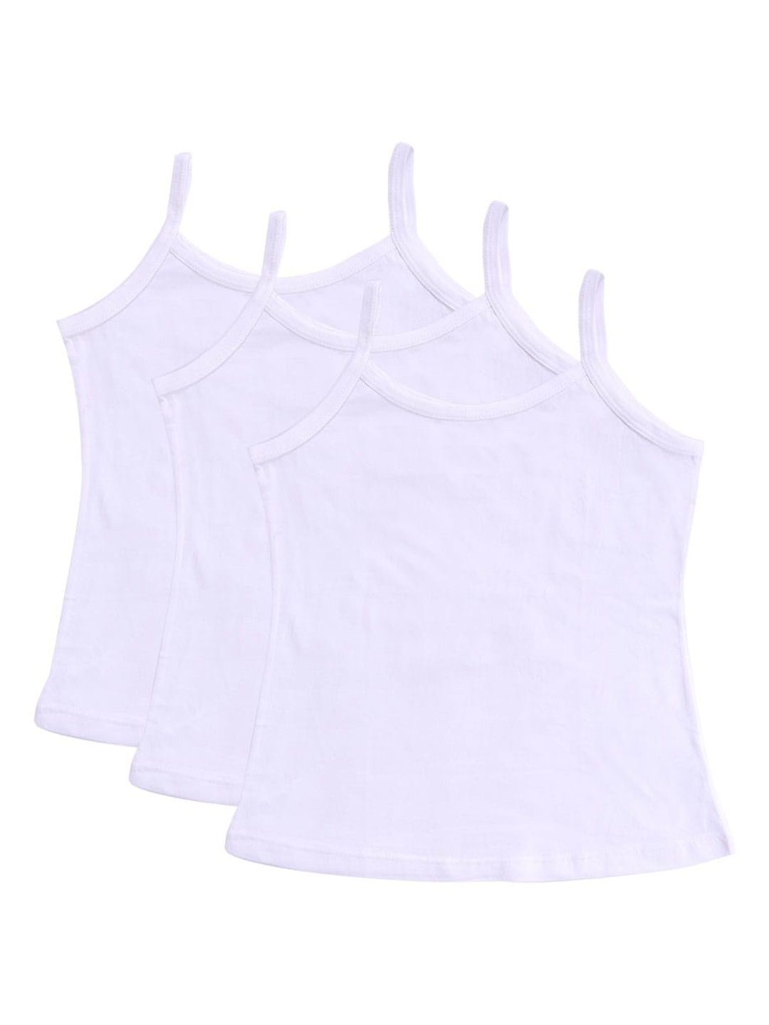 

Bodycare Kids Girls Pack Of 3 White Solid Cotton Innerwear Vests