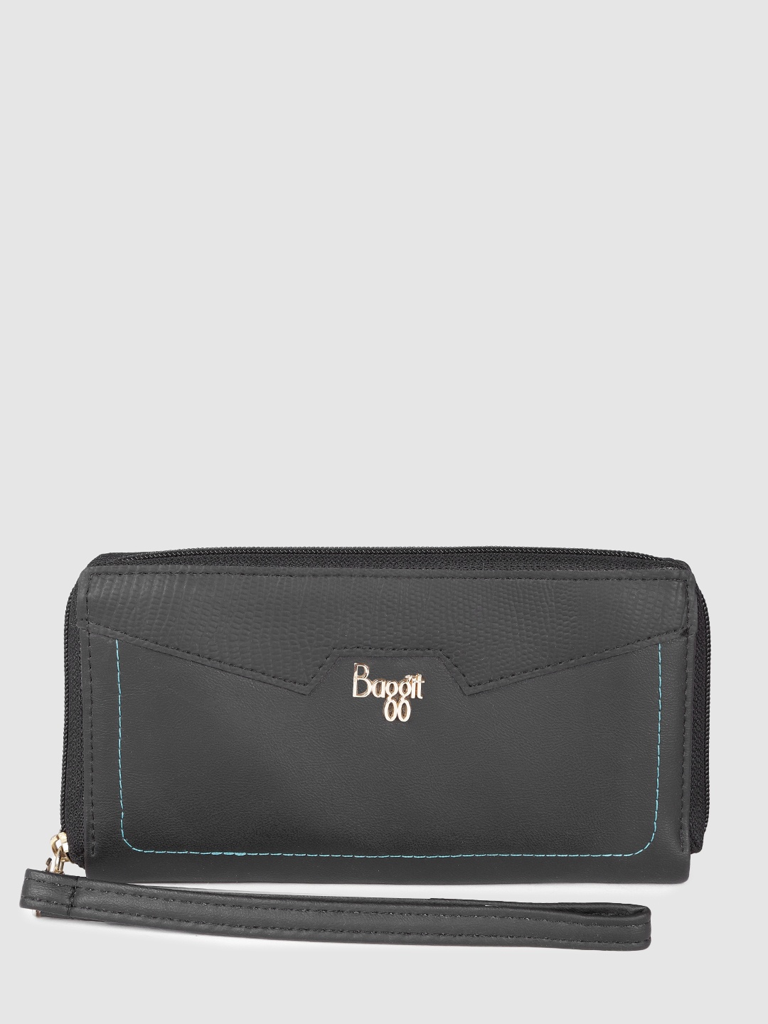 

Baggit Women Solid Zip Around Wallet, Black