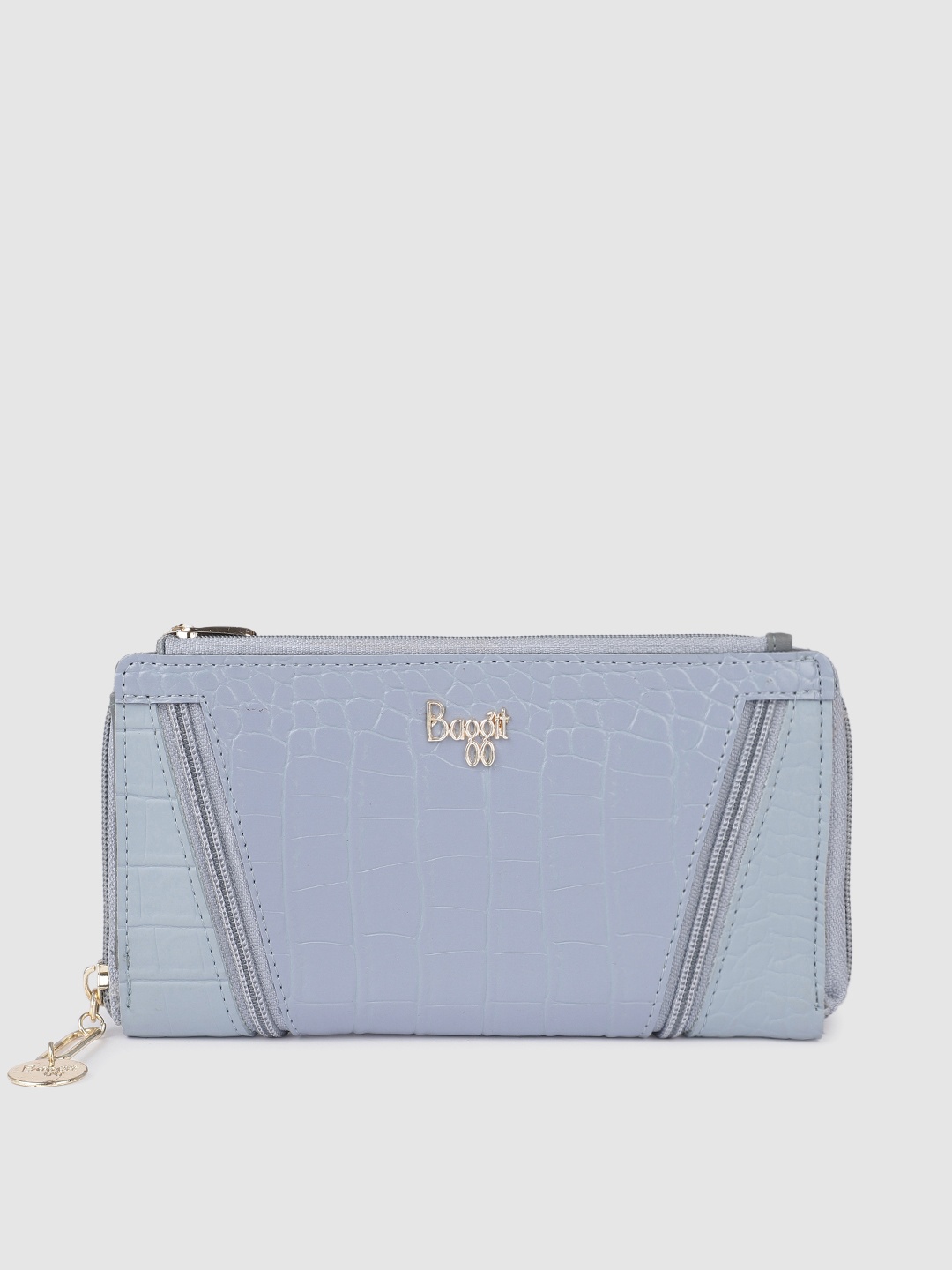 

Baggit Women Blue Animal Textured Zip Around Wallet With Zip Detail