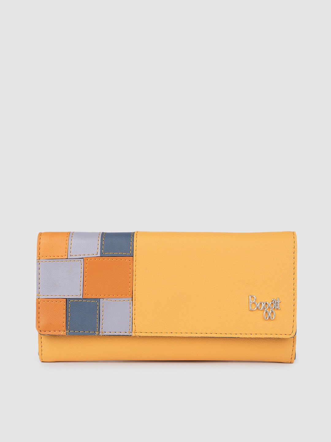 

Baggit Women Yellow & Blue Three Fold Wallet