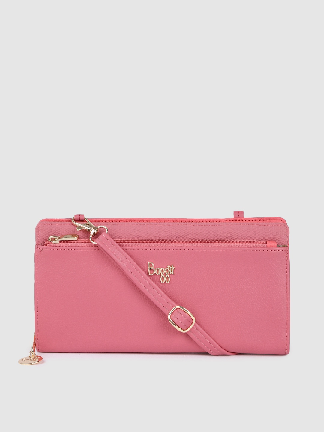 

Baggit Women Pink Solid Zip Around Wallet