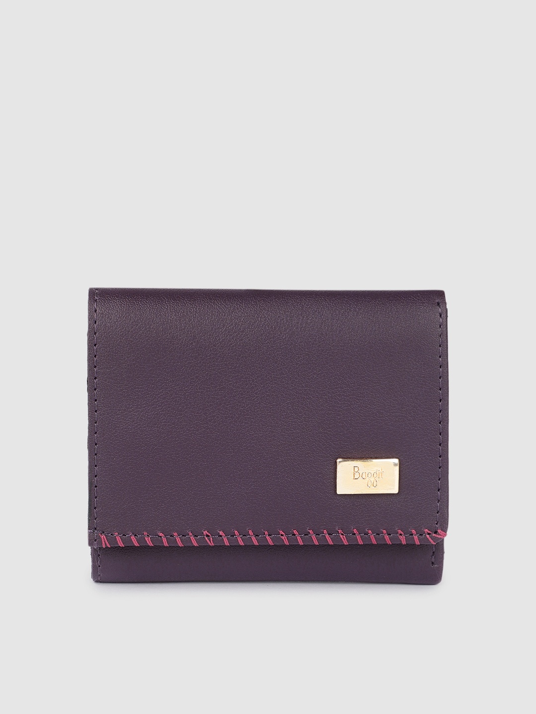 

Baggit Women Purple Solid Three Fold Wallet