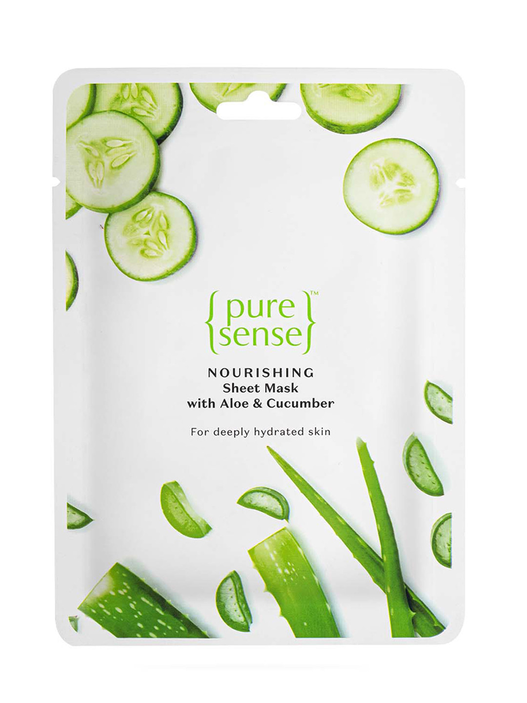 

Pure Sense Nourishing Sheet Mask with Aloe Vera & Cucumber For Deeply Hydrated Skin, Transparent