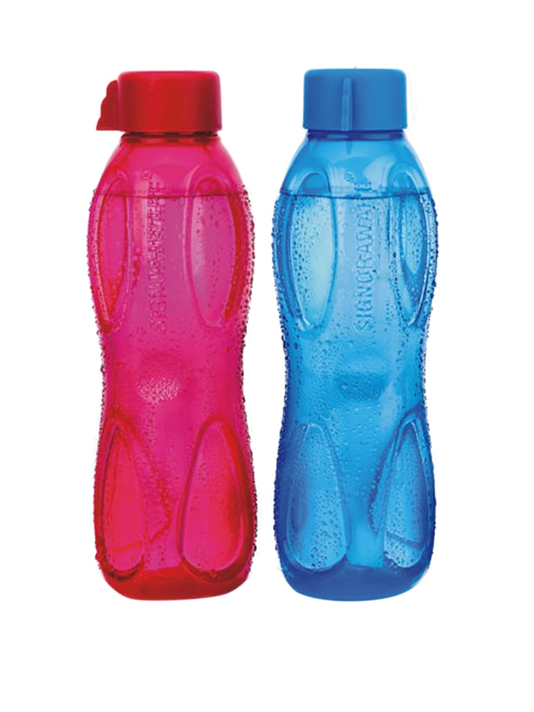 

SignoraWare Red & Blue Set Of 2 Solid Plastic Water Bottle