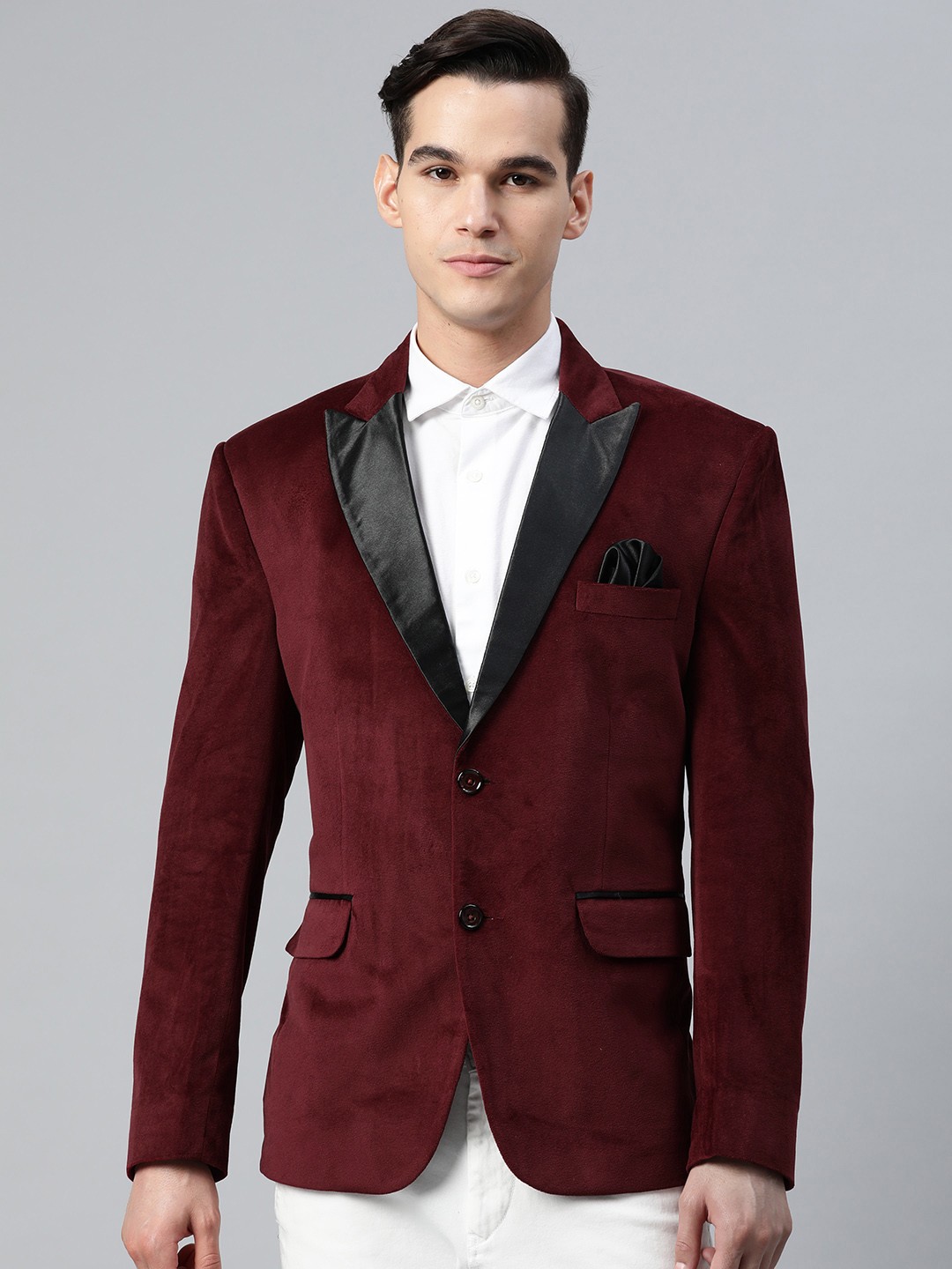 

Luxrio Men Maroon Solid Slim Fit Single-Breasted Smart Casual Blazer