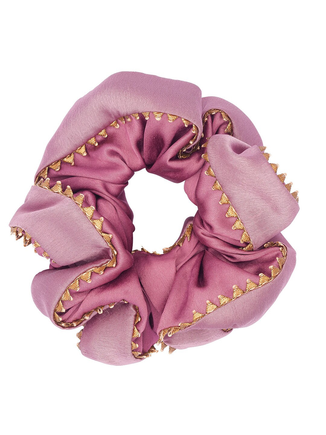 

HAIR DRAMA CO. Women Purple & Gold-Toned Embellished Ponytail Holders