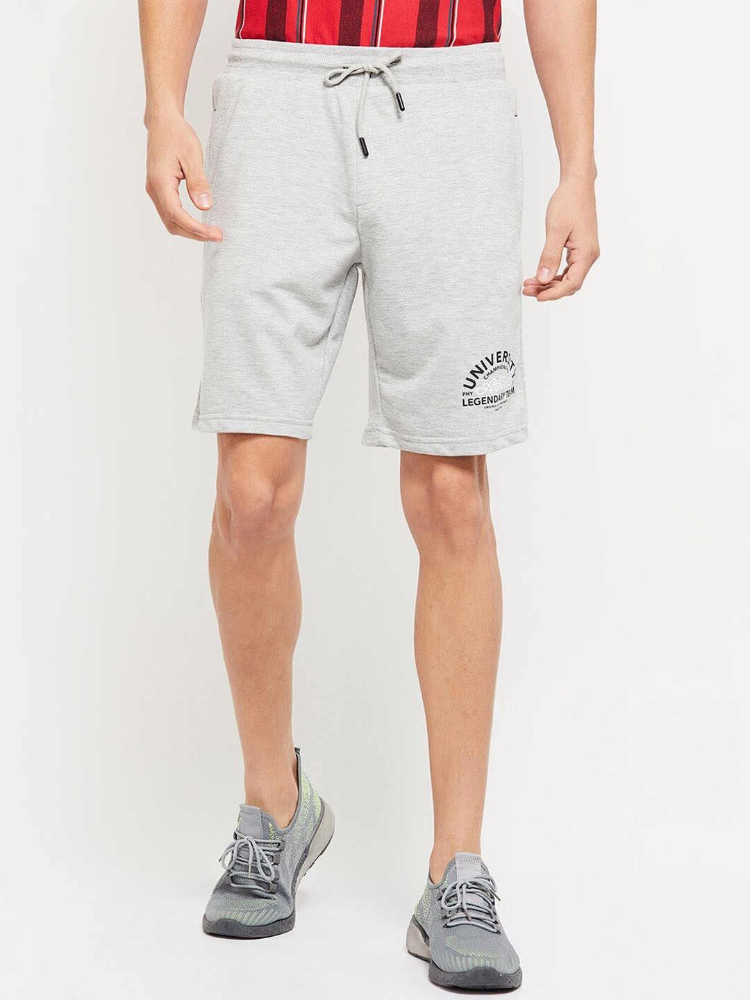 

max Men Grey Melange Sports Shorts