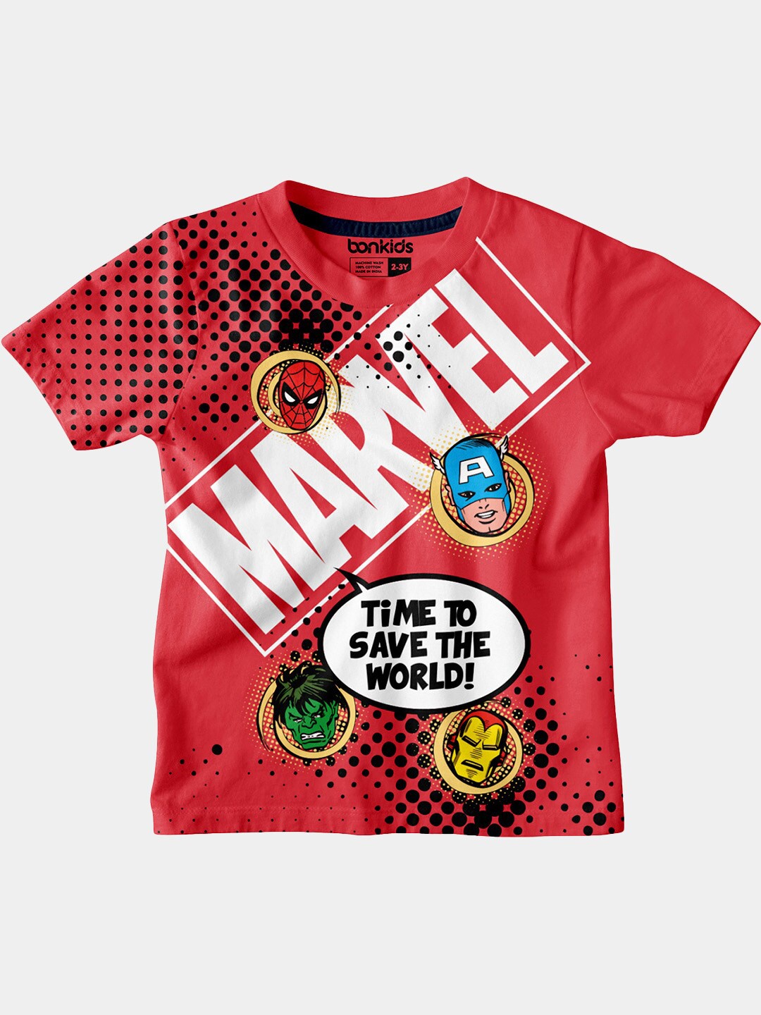 

BONKIDS Boys Red Printed T-shirt