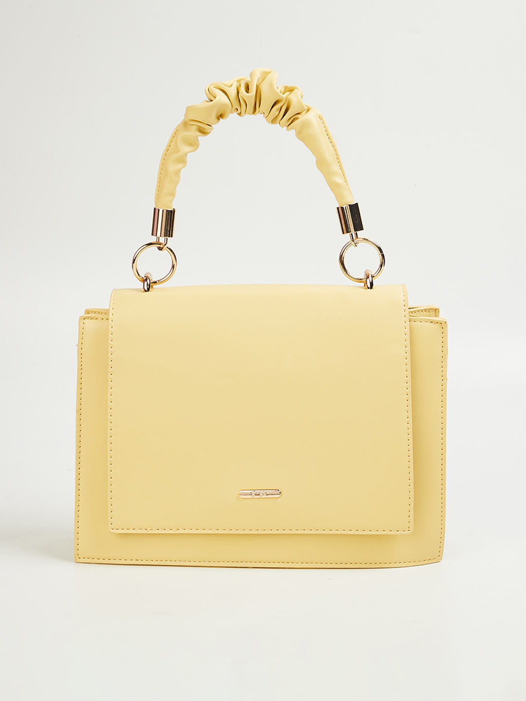 

Ginger by Lifestyle Women Yellow Synthetic Structured Satchel