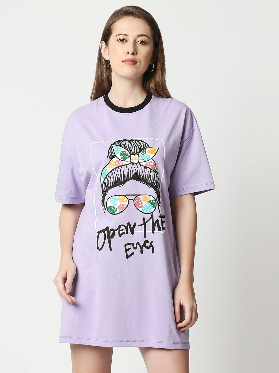 

Blamblack Women Purple T-shirt Mini Dress