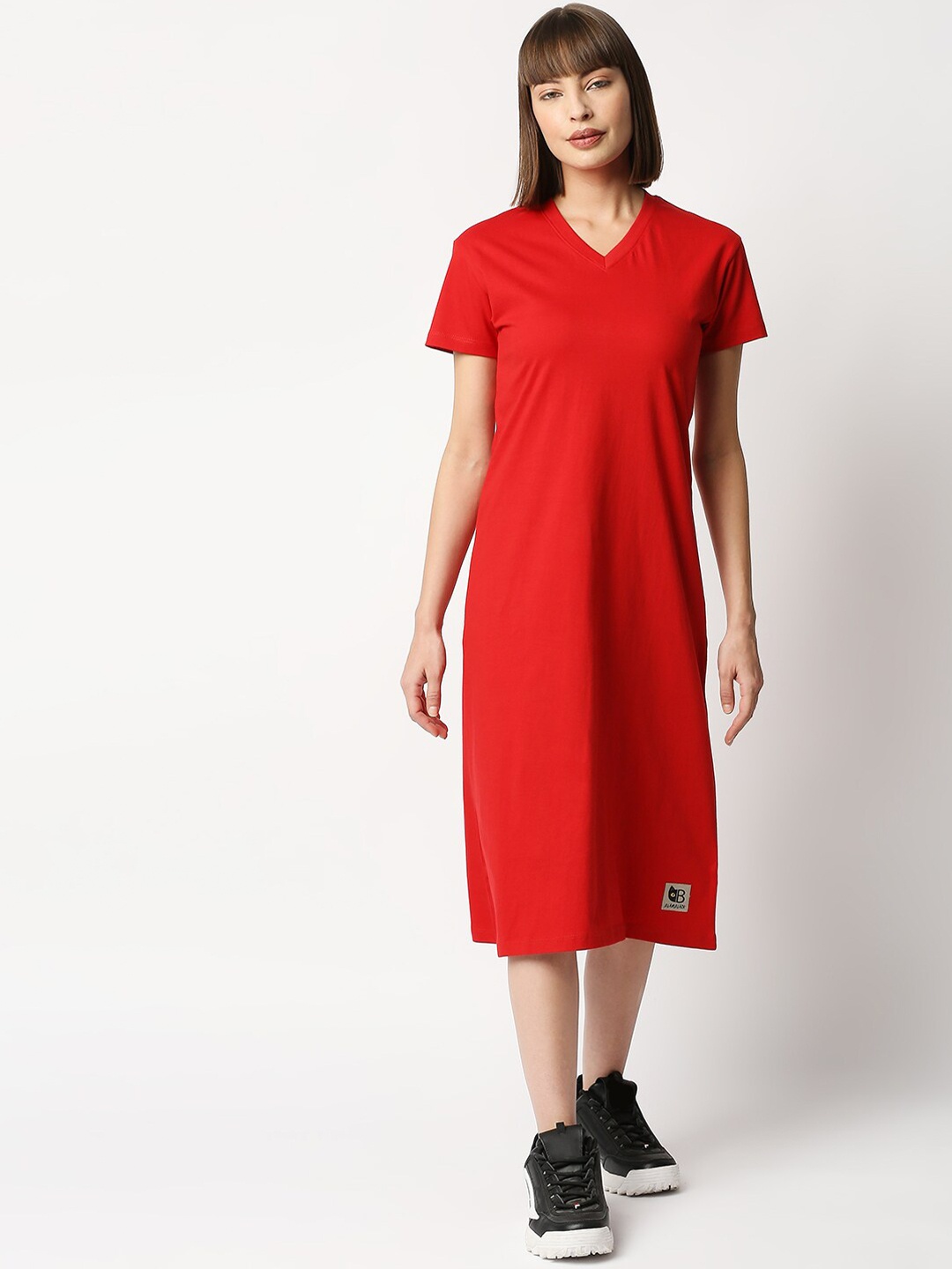 

Blamblack Red A-Line Midi Dress