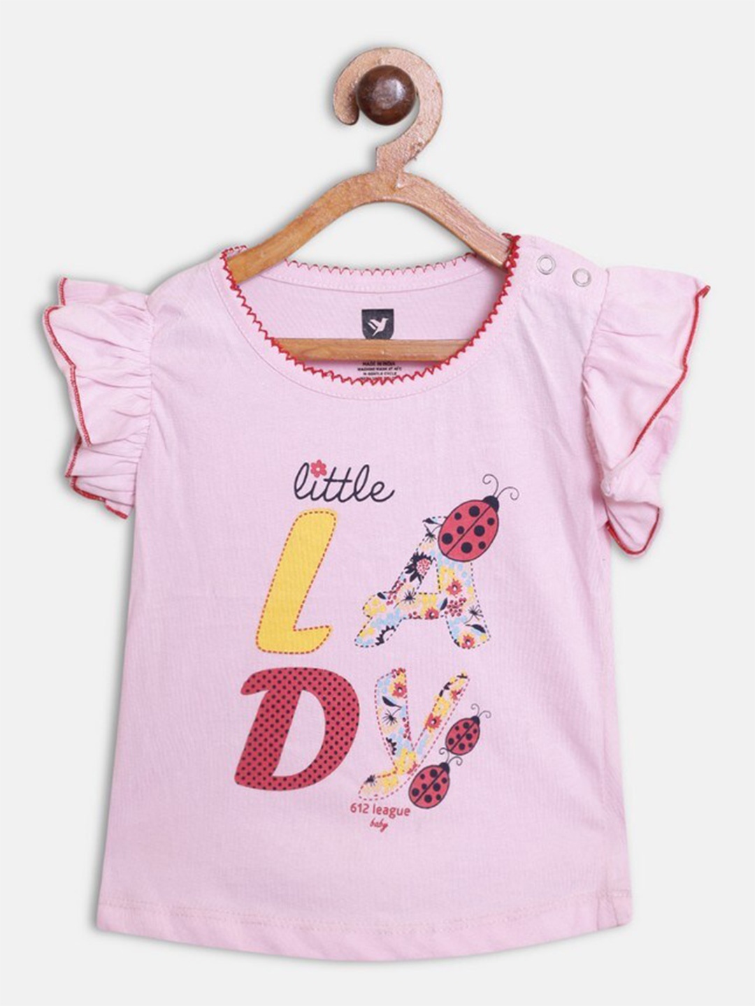 

612League Girls Pink Print Top