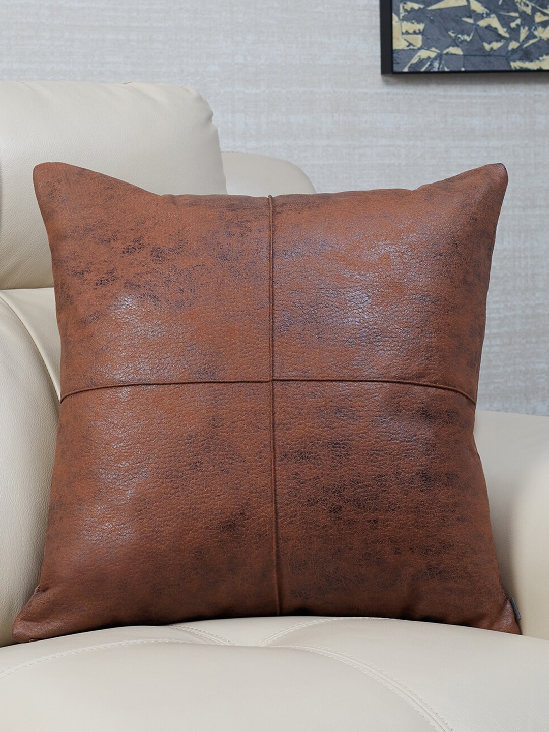 

HomeTown Brown Leather Square Cushion Covers