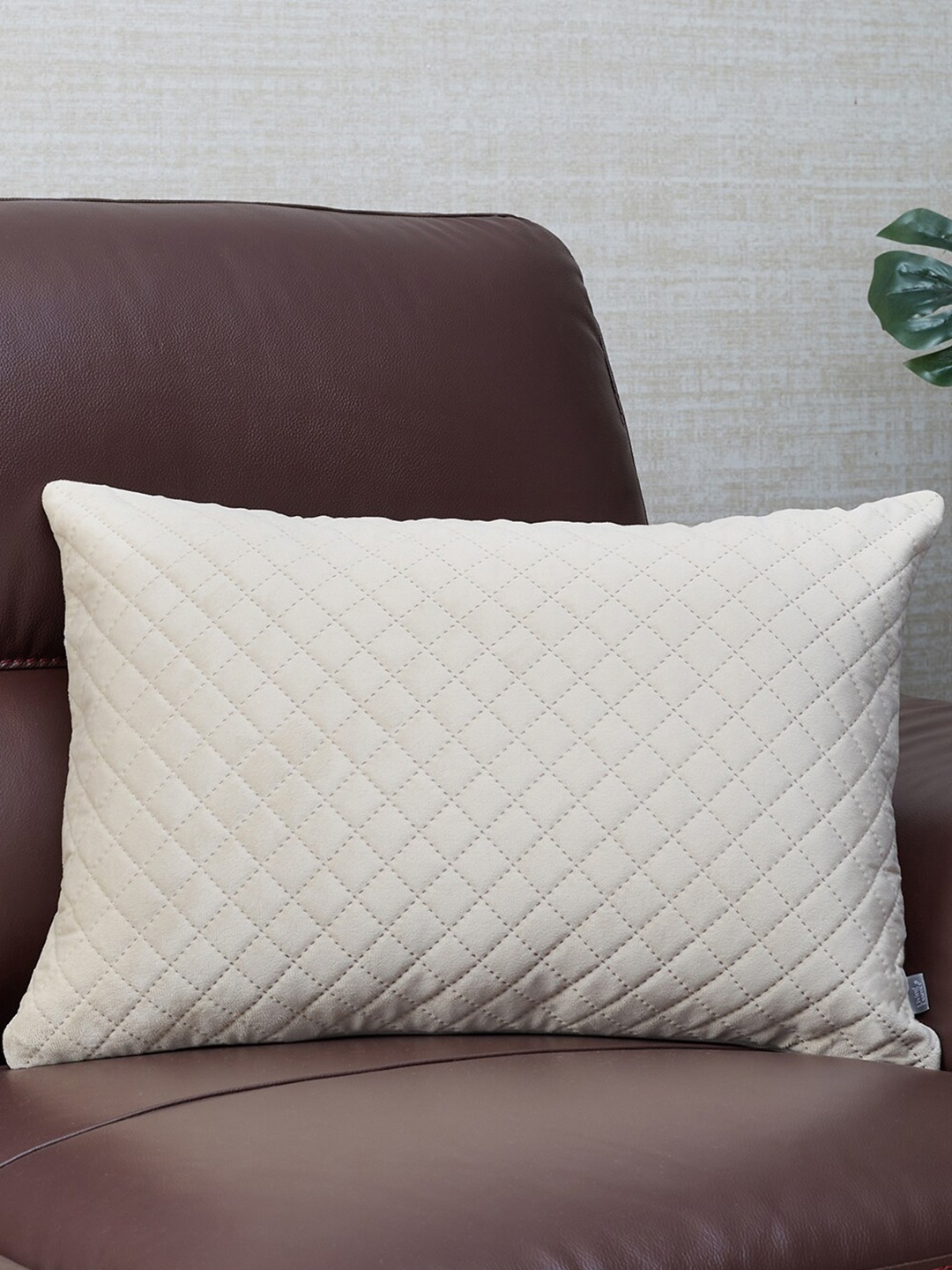 

HomeTown White Velvet Rectangle Quilted Cushion Covers