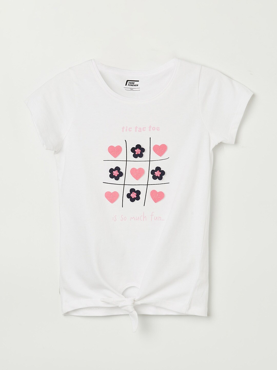 

Fame Forever by Lifestyle Girls White Printed Pure Cotton T-shirt