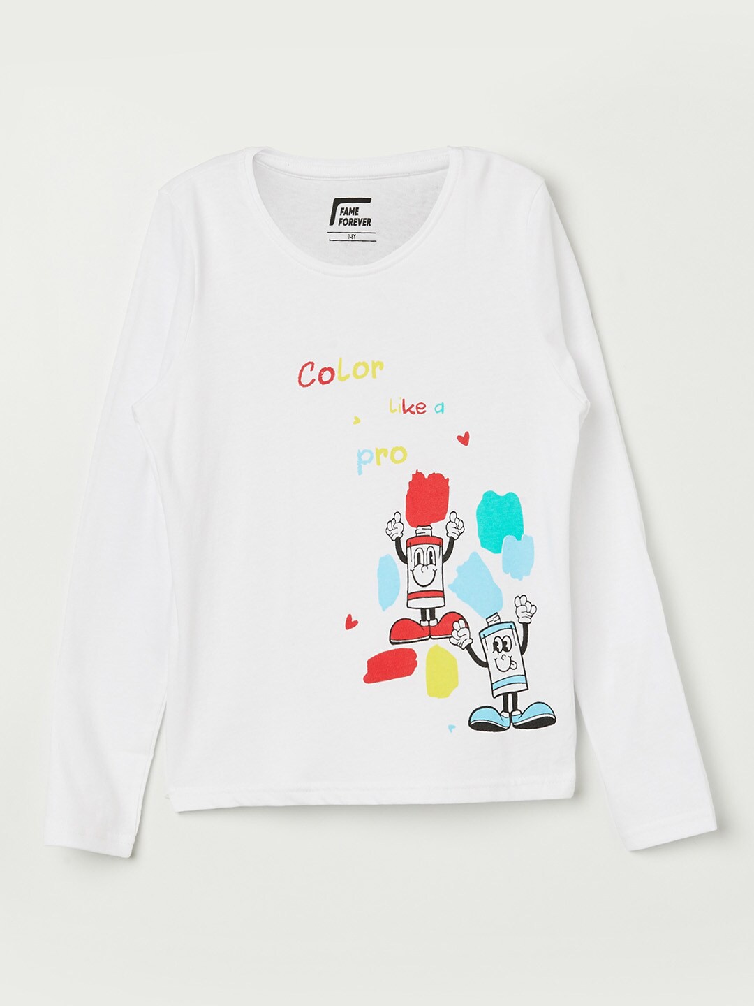 

Fame Forever by Lifestyle Girls White Printed Pure Cotton T-shirt