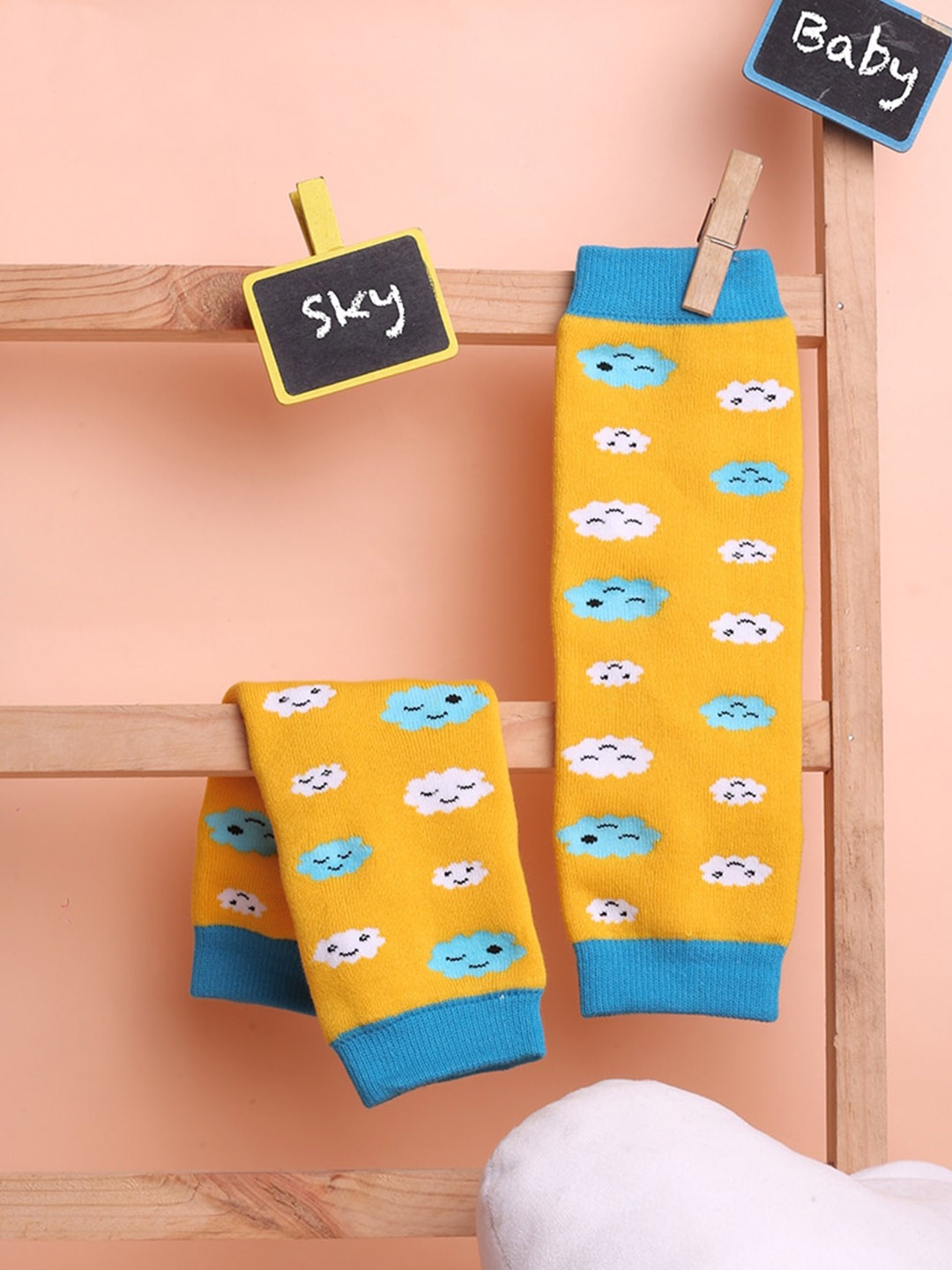

SuperBottoms Baby and Toddler Cotton Leg Warmer for crawling kids (6M-3Y), Yellow