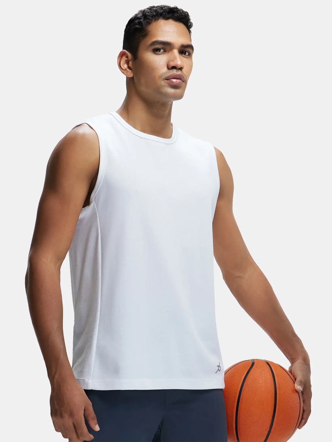 

Jockey Men White Solid T-shirt