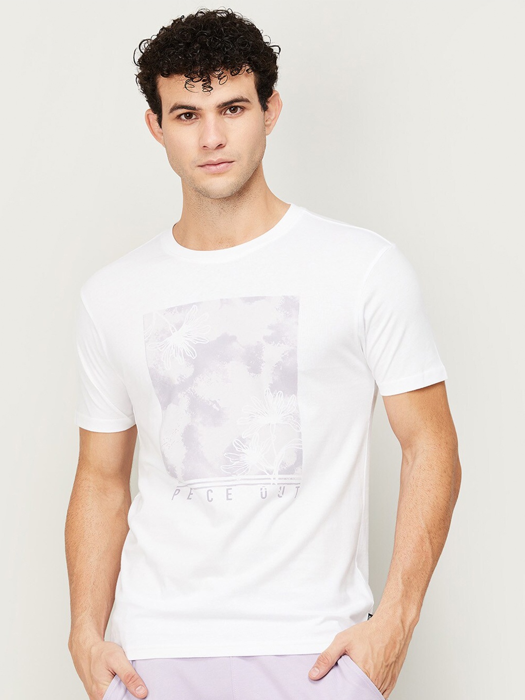 

Fame Forever by Lifestyle Men White Typography Printed Pure Cotton Slim Fit T-shirt