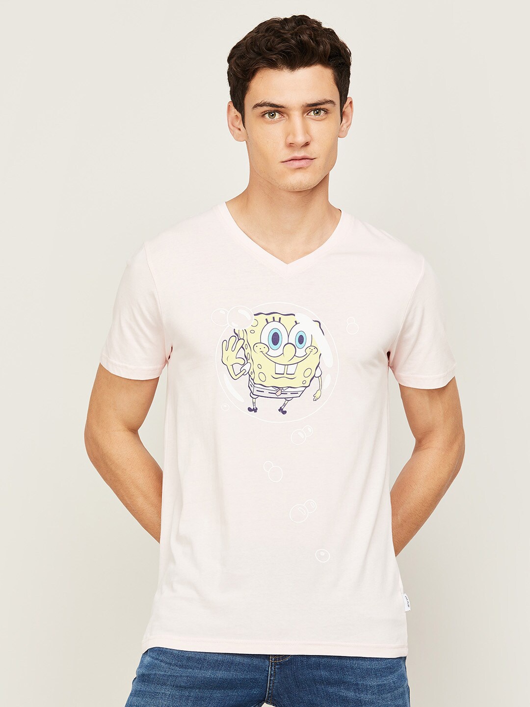 

Fame Forever by Lifestyle Men Pink Printed V-Neck T-shirt