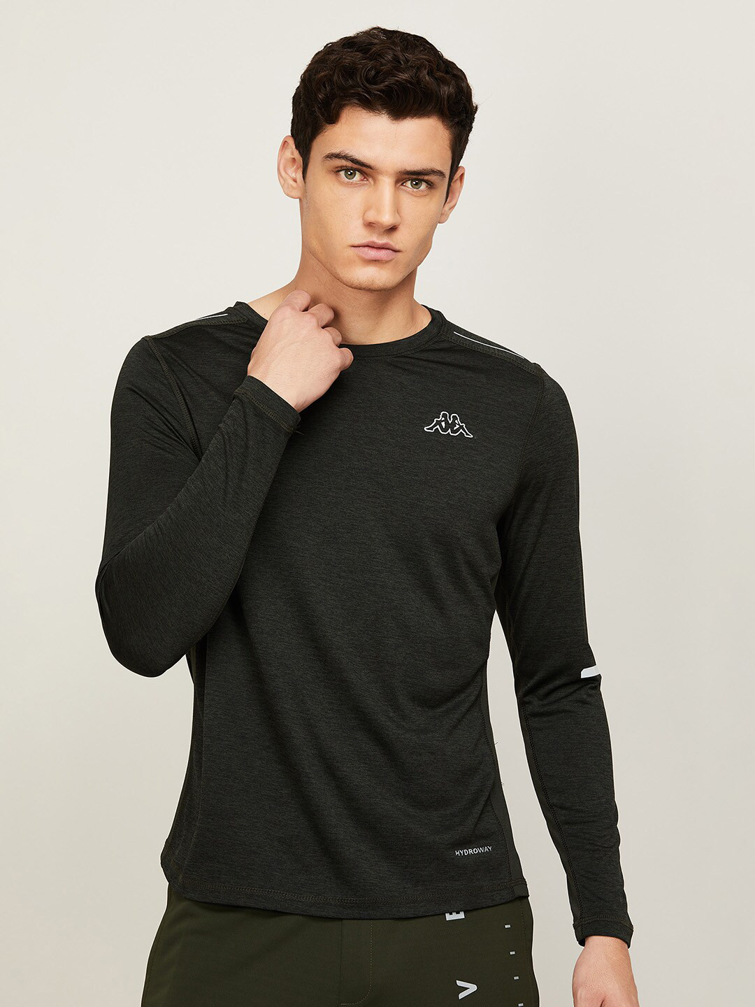 

Kappa Men Olive Green Solid T-shirt