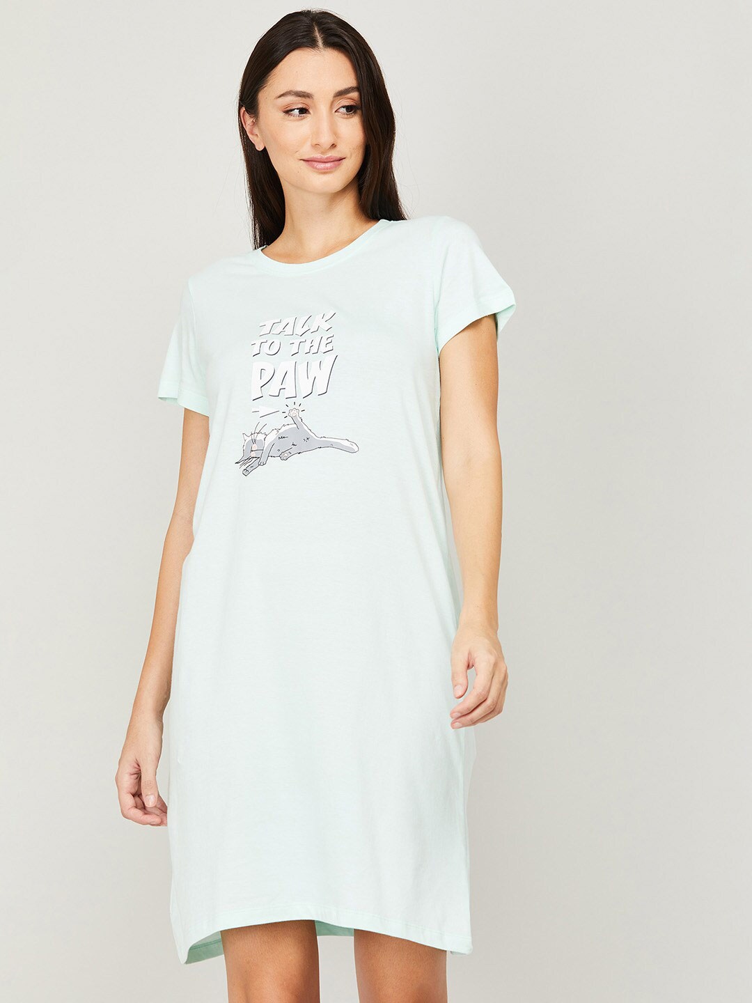 

Ginger by Lifestyle Women Blue Typography Printed T-shirt