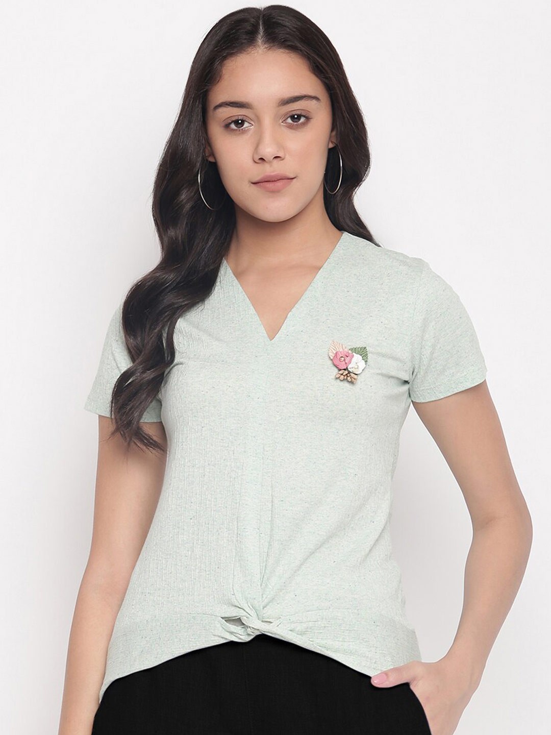 

Miss Grace Sea Green Twisted Top