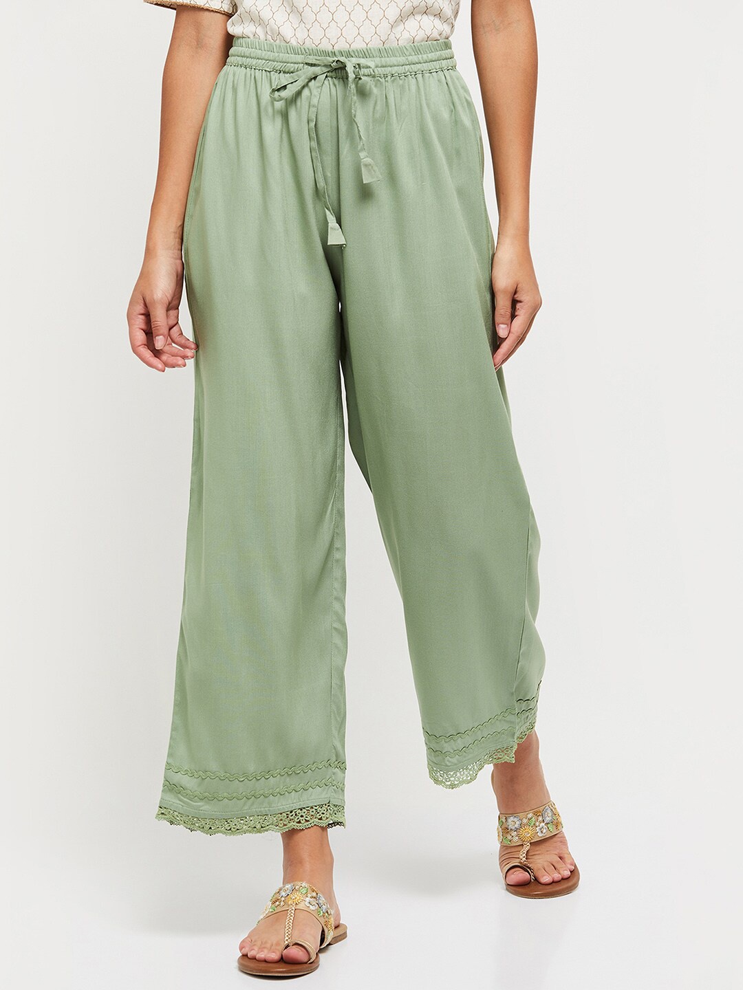

max Women Green Ethnic Palazzo