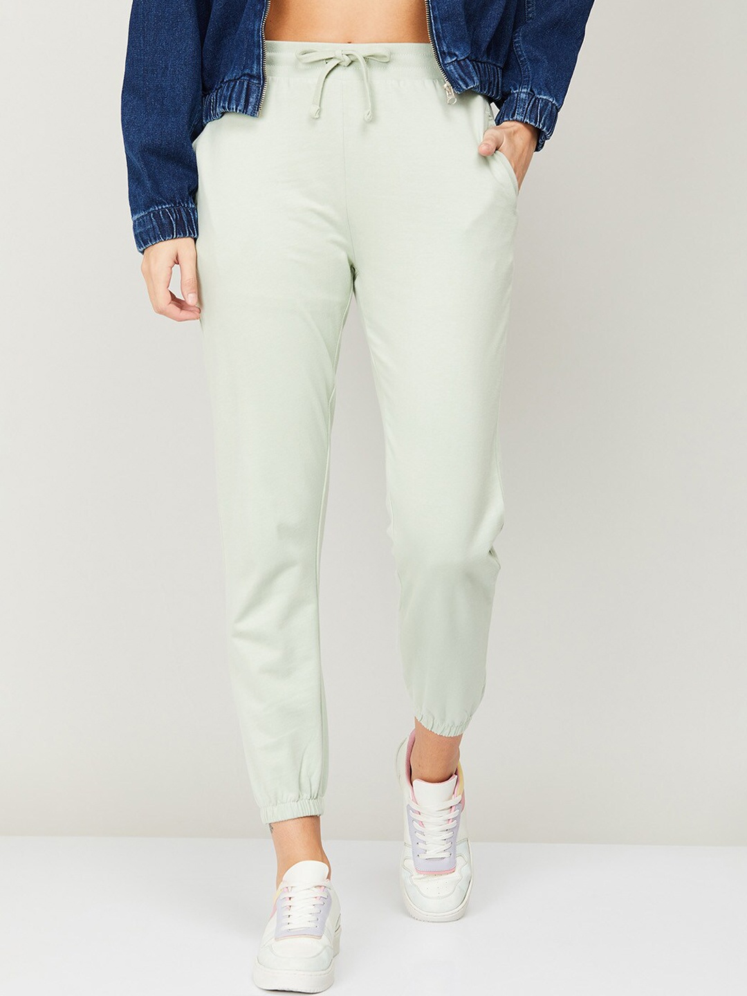 

Fame Forever by Lifestyle Women Green Solid Cotton Joggers