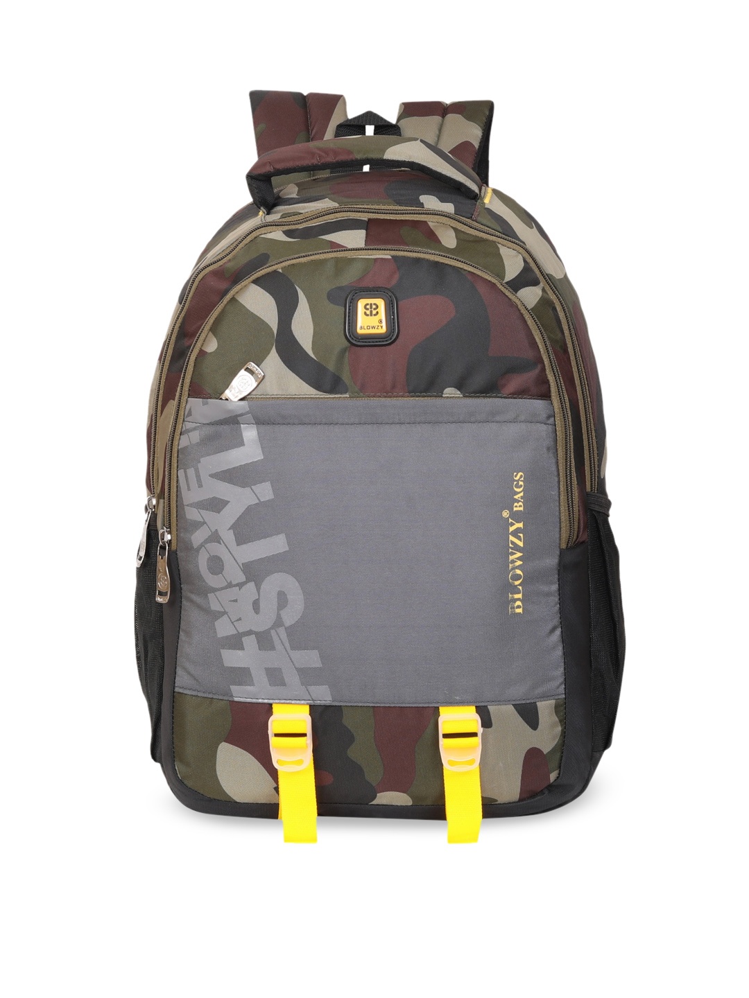 

Blowzy Bags Unisex Grey & Green Camouflage Printed Backpack