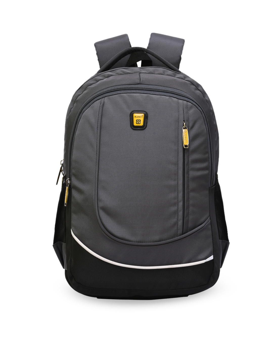 

Blowzy Bags Unisex Grey & Yellow Backpack with Earphone Gate