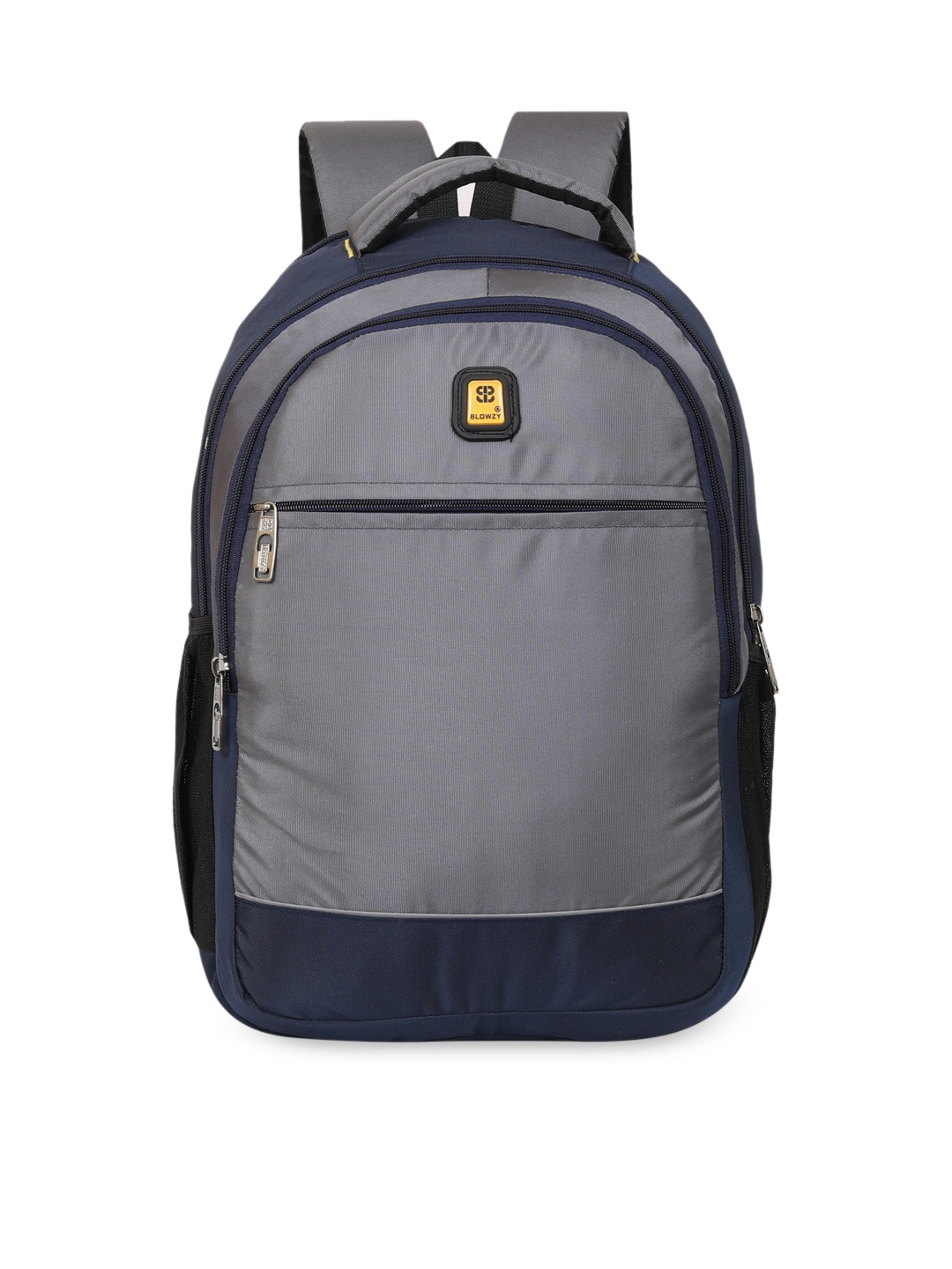 

Blowzy Bags Unisex Grey & Navy Blue Backpack with Earphone Gate