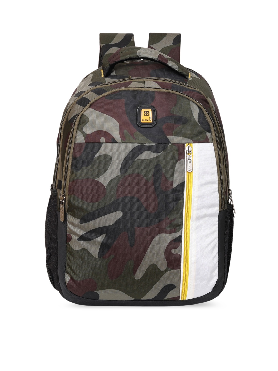 

Blowzy Bags Unisex Black & Olive Green Backpack with Earphone Gate
