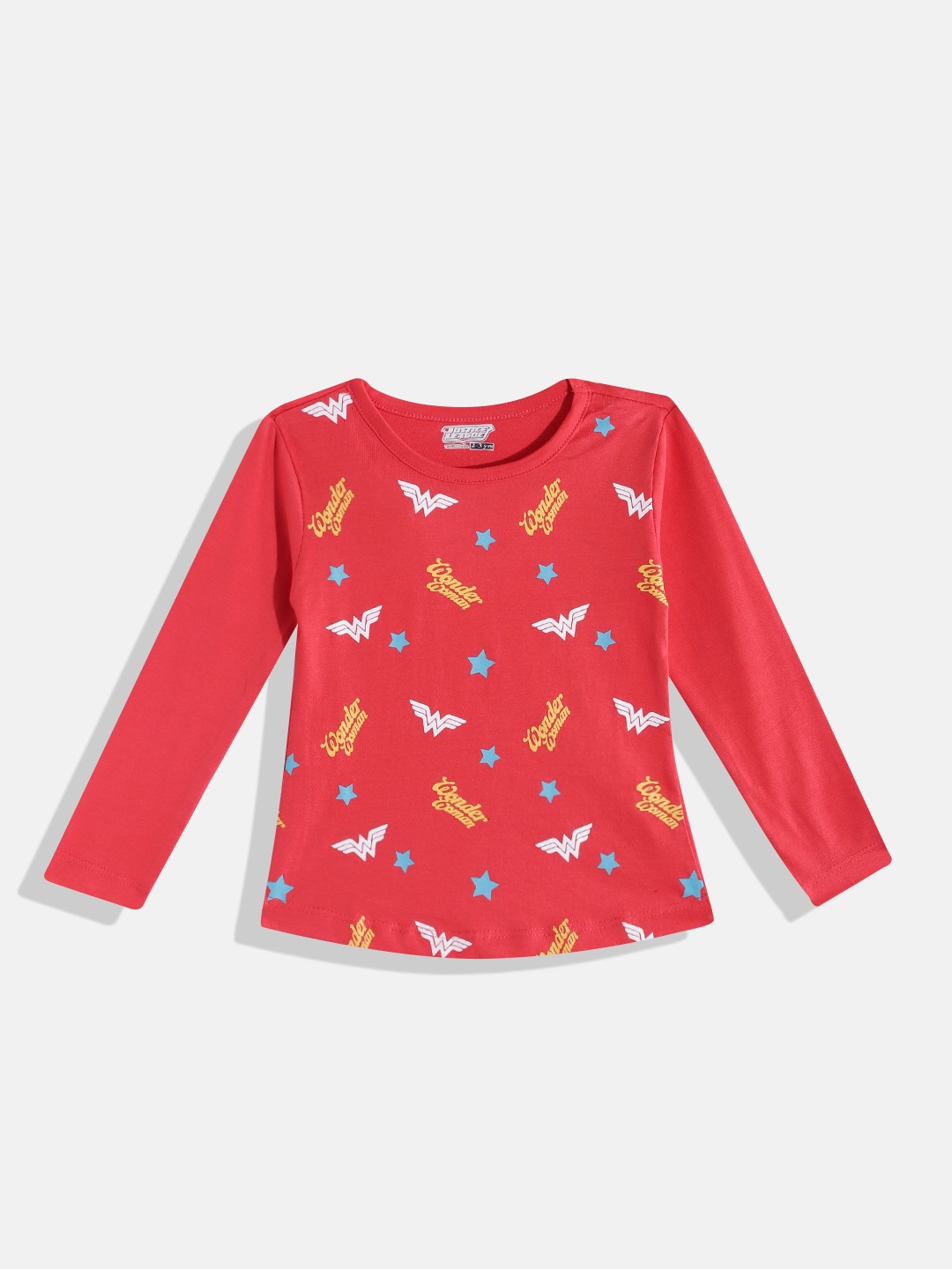 

Eteenz Girls Premium Cotton Wonder Woman Printed T-shirt, Coral