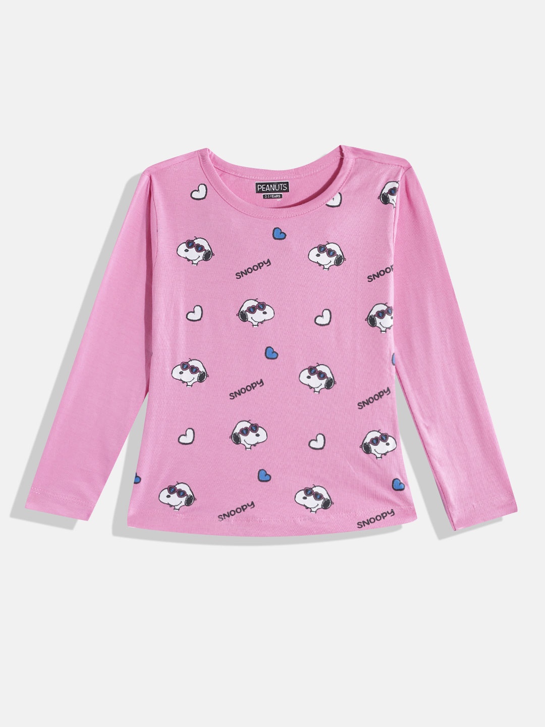 

Eteenz Girls Premium Cotton Snoopy Printed T-shirt, Pink