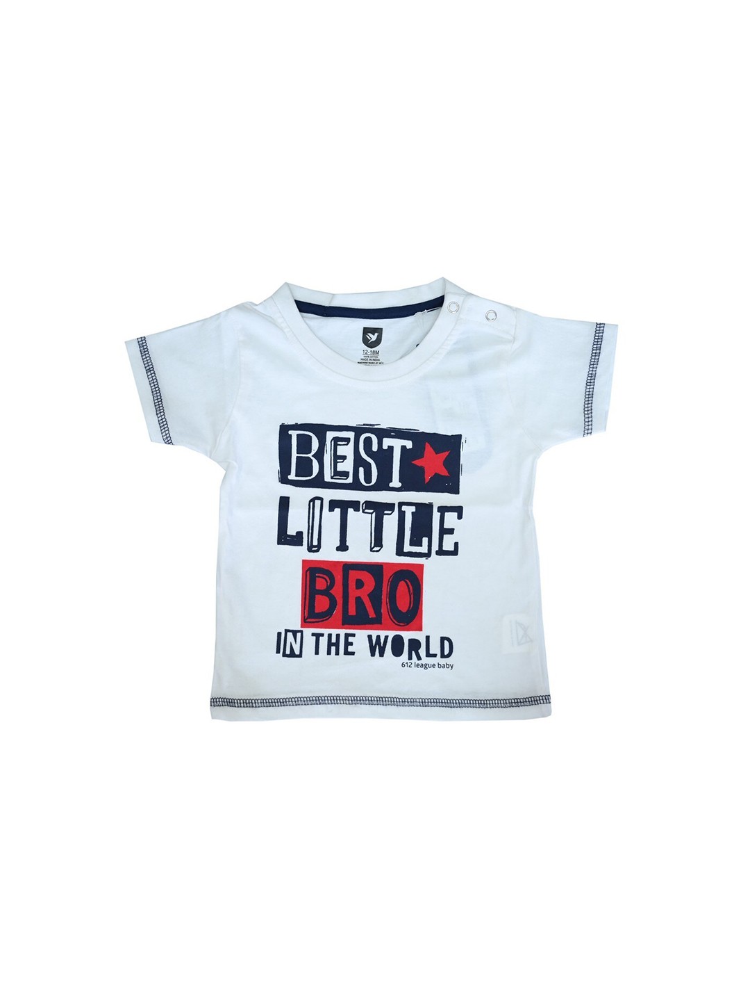 

612League Boys White Typography Printed T-shirt
