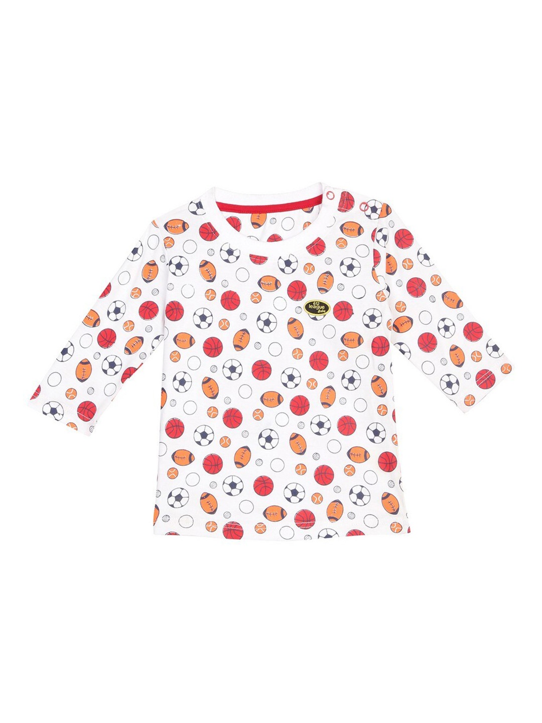 

612League Boys White Printed Cotton T-shirt