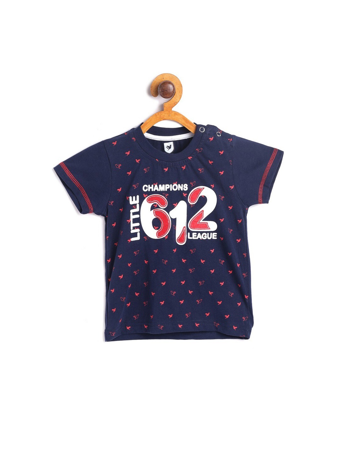 

612League Boys Navy Blue Printed T-shirt