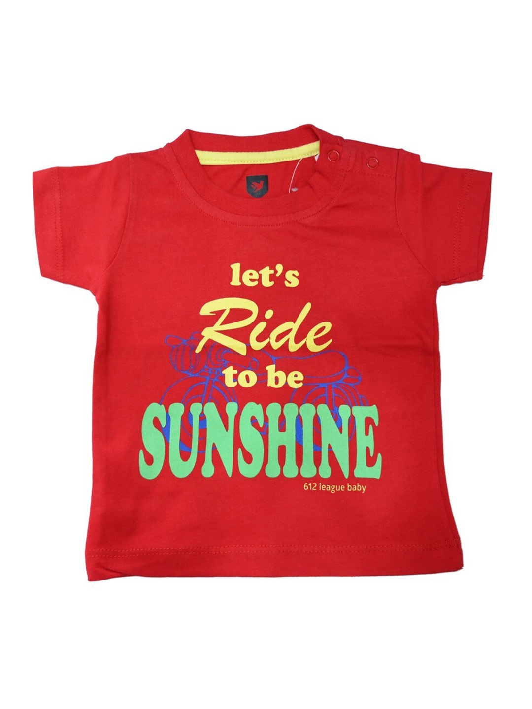

612League Boys Red Typography Printed T-shirt