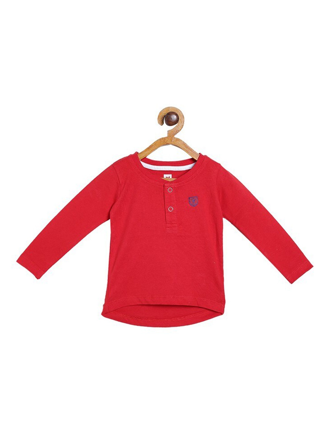 

612League Boys Red Henley Neck Cotton T-shirt