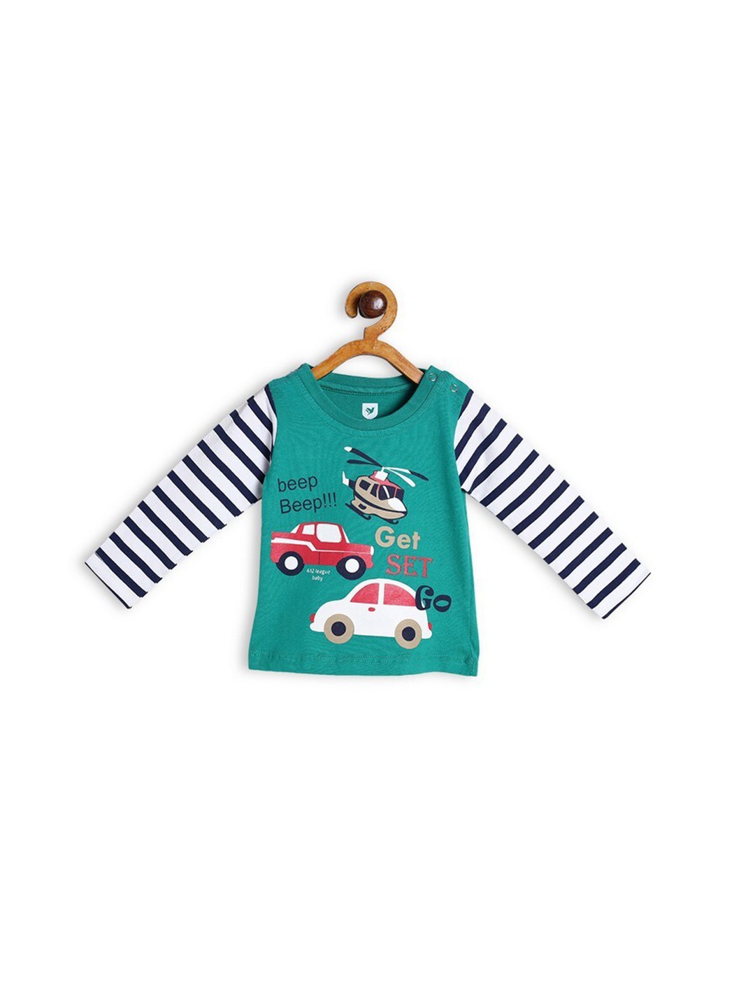 

612League Boys Green Printed T-shirt