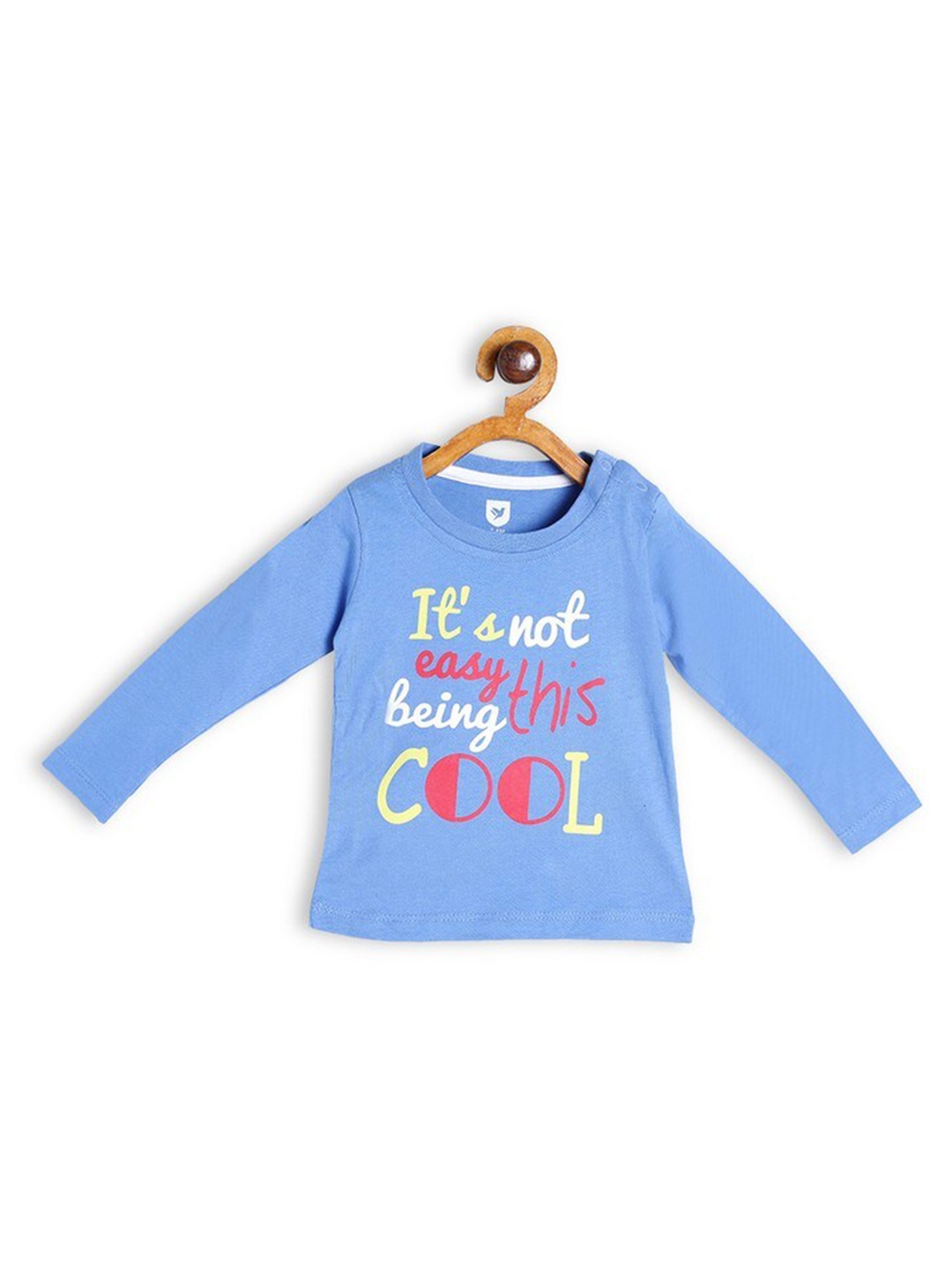 

612League Boys Blue Typography Printed Cotton T-shirt
