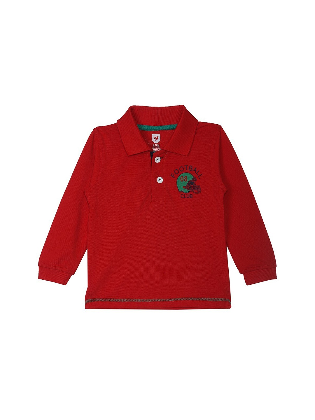 

612League Boys Red Polo Collar Applique T-shirt