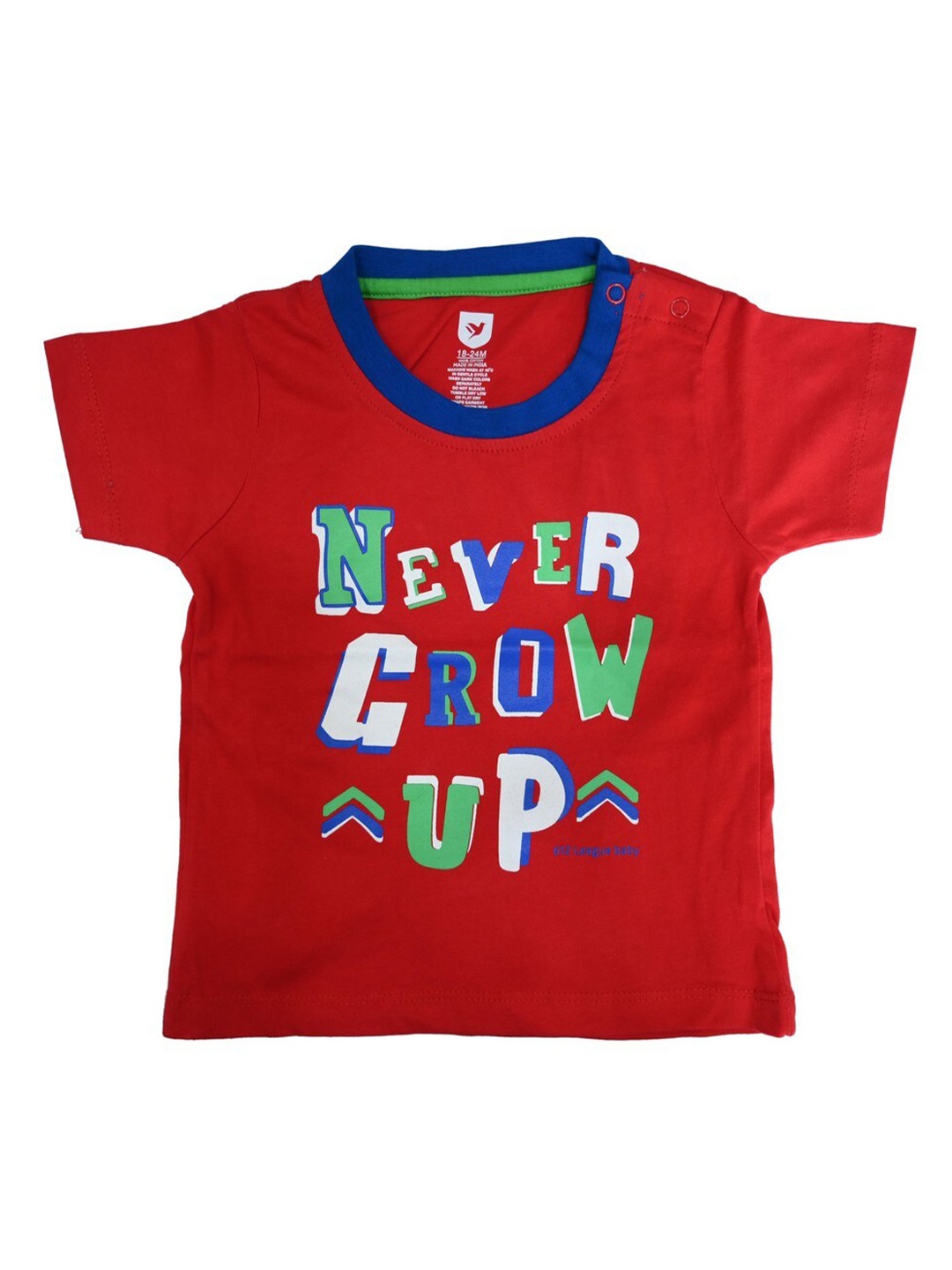 

612League Boys Red Typography Printed T-shirt