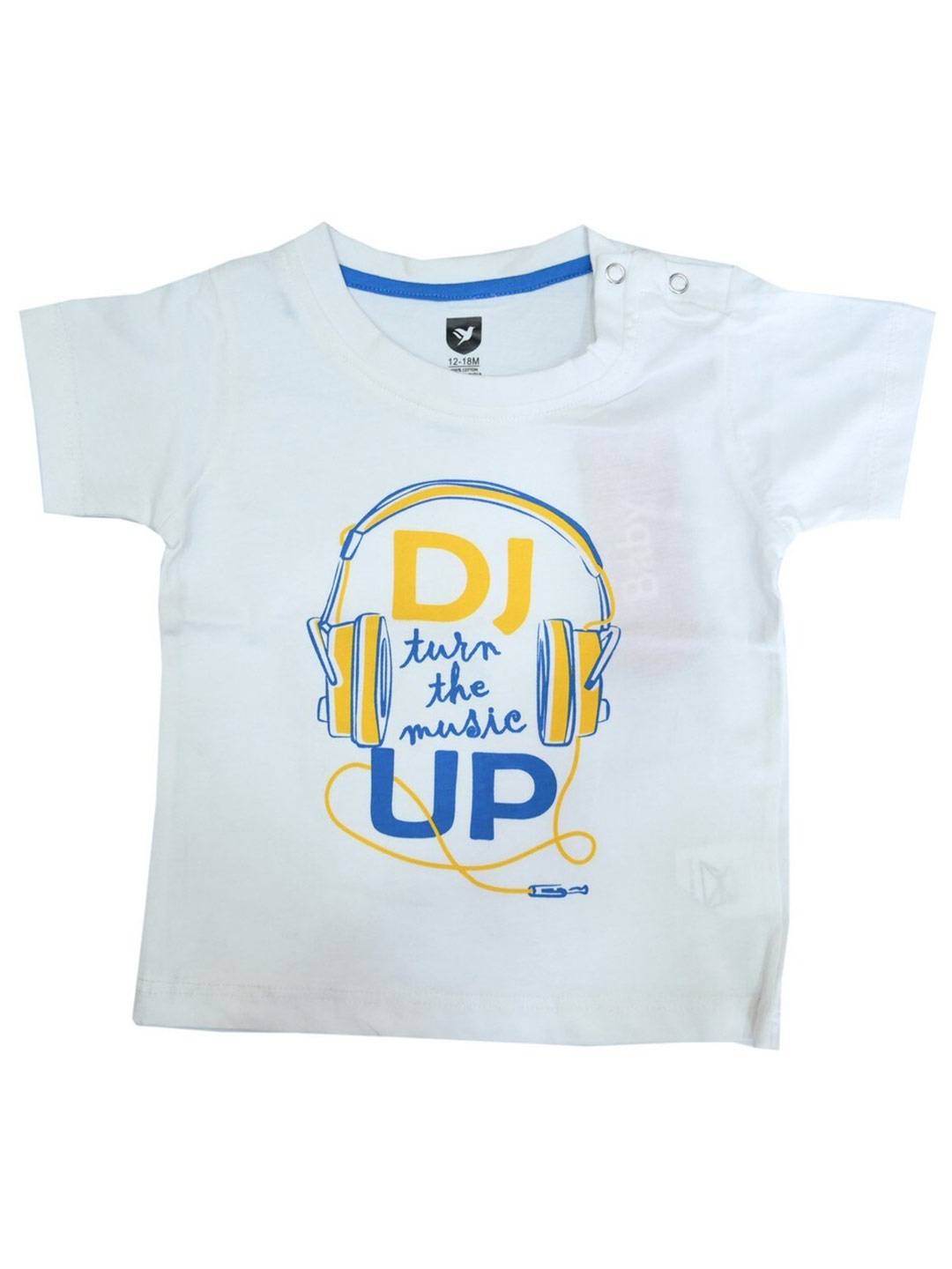 

612League Boys White Typography Printed Applique T-shirt