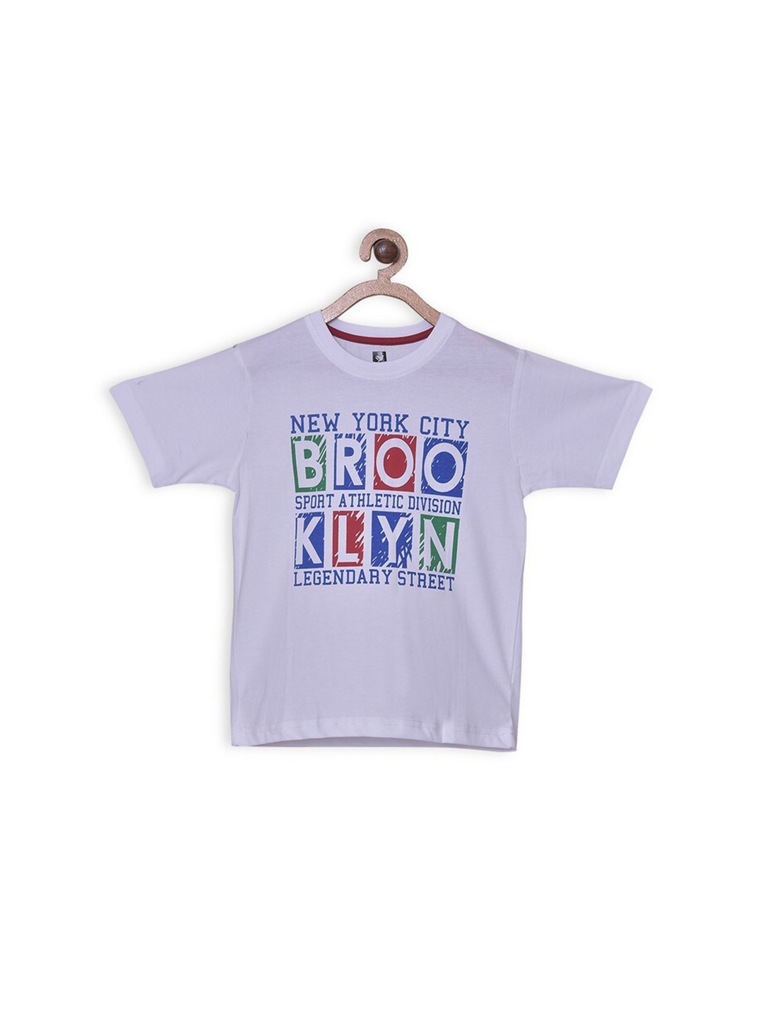 

612League Boys White & Blue Typography Printed T-shirt
